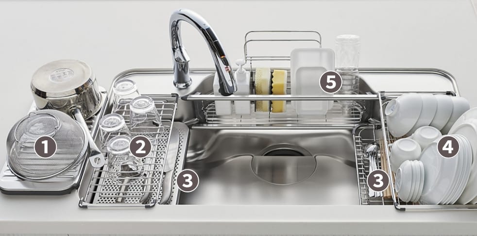 シンク全体を水切りスペースに