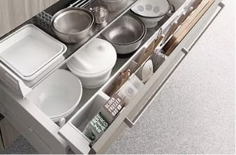 使いやすさと収納量を両立した、立体構造を採用しています。