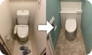 水漏れ発見が早いとトイレや洗面台交換、床クッションフロアの貼り替えで済む