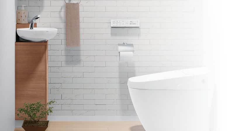 [YL-D201UCCAJ WAW] リクシル 手洗いキャビネット 自動水栓 アクアセラミック 壁床共通給水 壁排水 ピュアホワイト ホワイト - 3