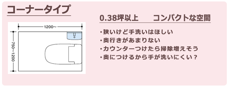 コーナー手洗い器の特徴とスタッフコメント